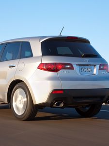 Preview wallpaper acura, rdx, metallic silver, jeep, rear view, cars, speed, style, road
