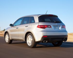 Preview wallpaper acura, rdx, metallic silver, jeep, rear view, cars, speed, style, road