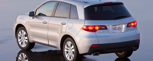 Preview wallpaper acura, rdx, metallic silver, jeep, rear view, auto, wet asphalt, reflection