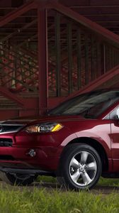Preview wallpaper acura, rdx, red, side view, style, cars, grass