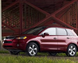 Preview wallpaper acura, rdx, red, side view, style, cars, grass