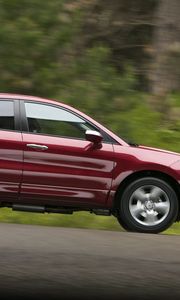 Preview wallpaper acura, rdx, red, jeep, side view, cars, speed, nature