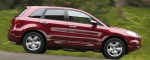 Preview wallpaper acura, rdx, red, jeep, side view, cars, speed, nature