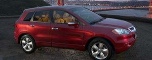 Preview wallpaper acura, rdx, red, side view, style, cars, city, lights, bridge, nature