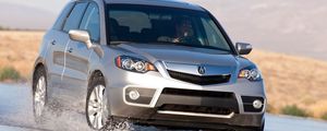 Preview wallpaper acura, rdx, silver metallic, front view, jeep, car, wet asphalt, spray