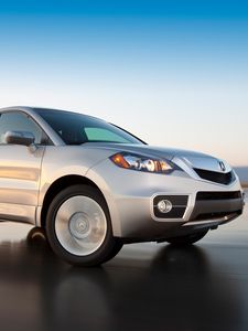Preview wallpaper acura, rdx, silver metallic, side view, jeep, auto, wet asphalt, speed, nature