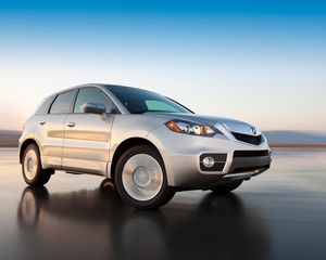 Preview wallpaper acura, rdx, silver metallic, side view, jeep, auto, wet asphalt, speed, nature