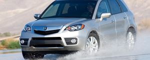 Preview wallpaper acura, rdx, silver metallic, front view, jeep, auto, wet asphalt, spray, nature