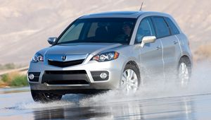 Preview wallpaper acura, rdx, silver metallic, front view, jeep, auto, wet asphalt, spray, nature