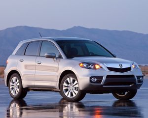 Preview wallpaper acura, rdx, silver metallic, side view, jeep, style, cars, mountains, reflection