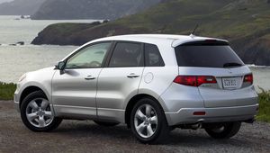 Preview wallpaper acura, rdx, silver metallic, side view, style, cars, mountains, nature, water