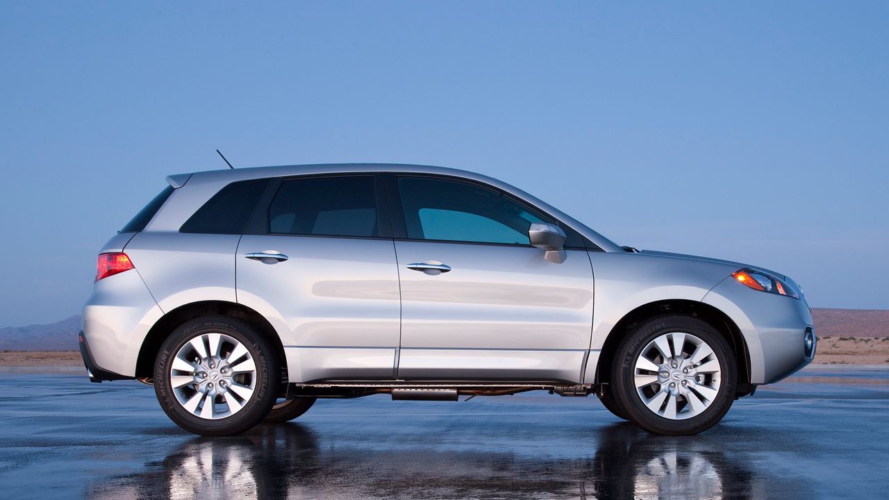 Wallpaper acura, rdx, silver metallic, side view, jeep, style, cars, reflection, wet asphalt