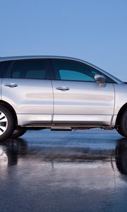 Preview wallpaper acura, rdx, silver metallic, side view, jeep, style, cars, reflection, wet asphalt