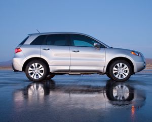 Preview wallpaper acura, rdx, silver metallic, side view, jeep, style, cars, reflection, wet asphalt