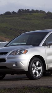 Preview wallpaper acura, rdx, silver metallic, front view, style, cars, nature, water