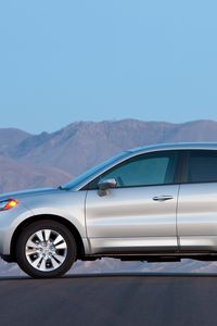 Preview wallpaper acura, rdx, white, jeep, side view, cars, style, mountains, nature