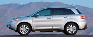 Preview wallpaper acura, rdx, white, jeep, side view, cars, style, mountains, nature