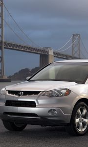 Preview wallpaper acura, rdx, white, front view, style, cars nature, bridge