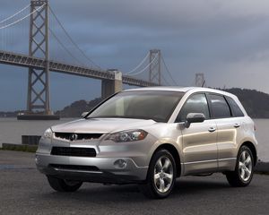 Preview wallpaper acura, rdx, white, front view, style, cars nature, bridge