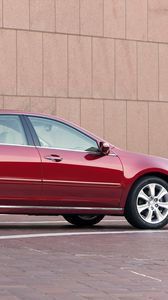 Preview wallpaper acura, rl, 2008, red, side view, sedan, style, cars
