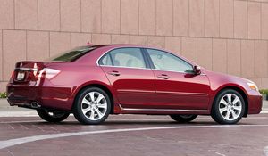 Preview wallpaper acura, rl, 2008, red, side view, sedan, style, cars