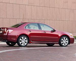 Preview wallpaper acura, rl, 2008, red, side view, sedan, style, cars