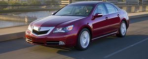 Preview wallpaper acura, rl, 2008, red, front view, style, sedan, car, rate, city, asphalt