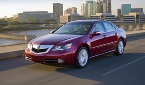 Preview wallpaper acura, rl, 2008, red, front view, style, sedan, car, rate, city, asphalt