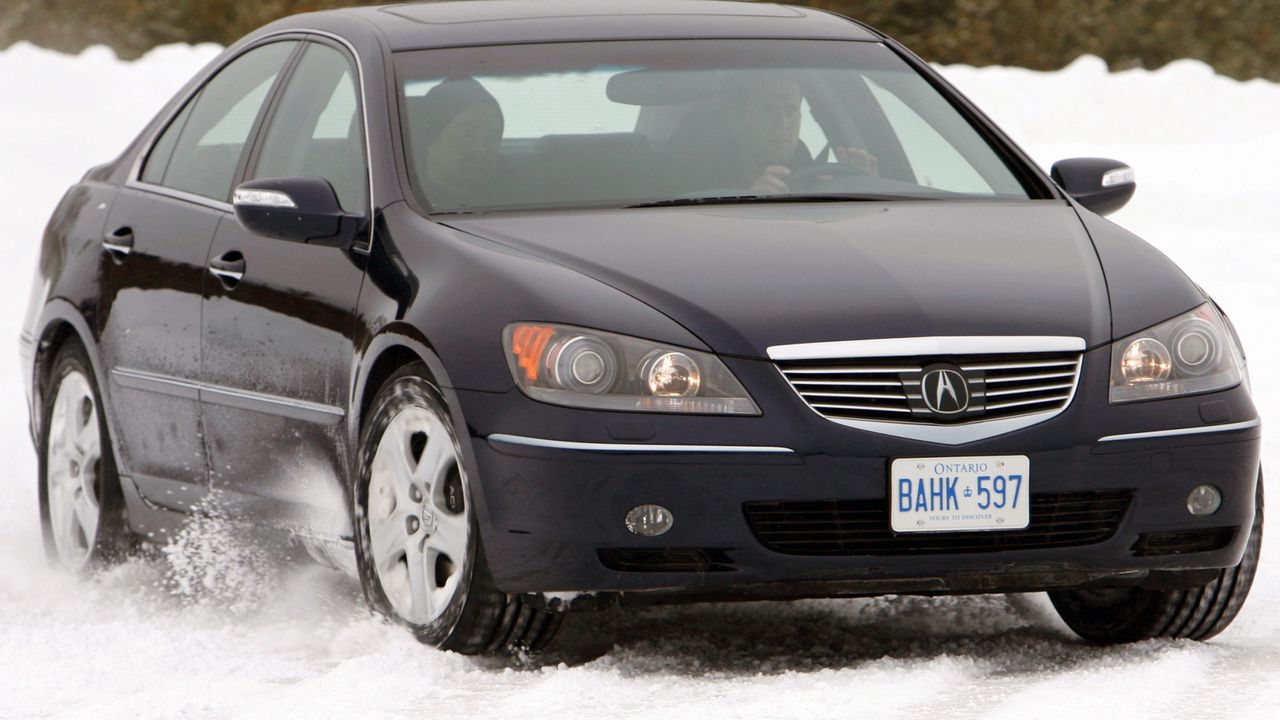 Wallpaper acura, rl, black, front view, auto, snow, style