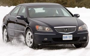 Preview wallpaper acura, rl, black, front view, auto, snow, style