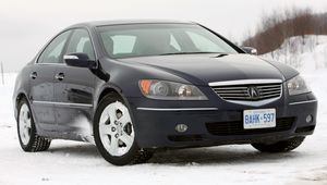 Preview wallpaper acura, rl, black, front view, auto, snow, style