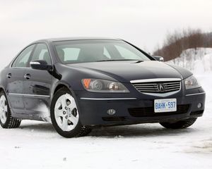 Preview wallpaper acura, rl, black, front view, auto, snow, style