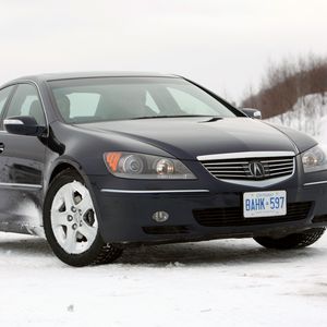 Preview wallpaper acura, rl, black, front view, auto, snow, style