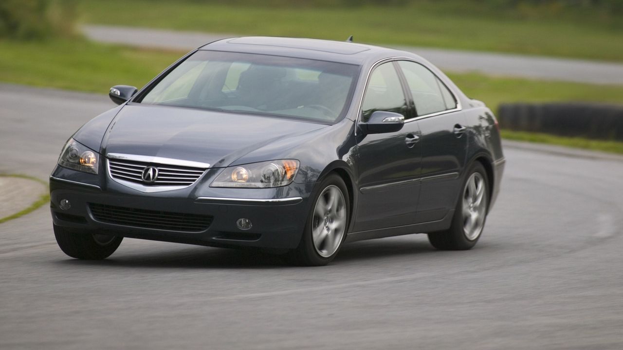 Wallpaper acura, rl, black, front view, style, cars, speed, movement, rotation, asphalt