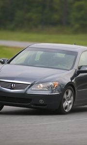 Preview wallpaper acura, rl, black, front view, style, cars, speed, movement, rotation, asphalt
