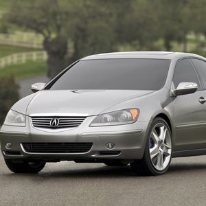 Preview wallpaper acura, rl, concept, gray metallic, front view, cars, nature, asphalt