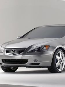 Preview wallpaper acura, rl, gray metallic, front view, style, cars, concept