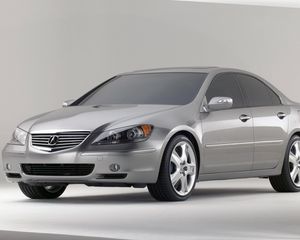 Preview wallpaper acura, rl, gray metallic, front view, style, cars, concept