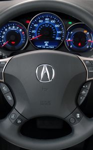 Preview wallpaper acura rl, interior, steering wheel, speedometer