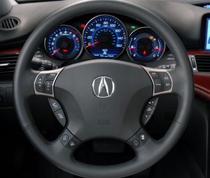 Preview wallpaper acura rl, interior, steering wheel, speedometer