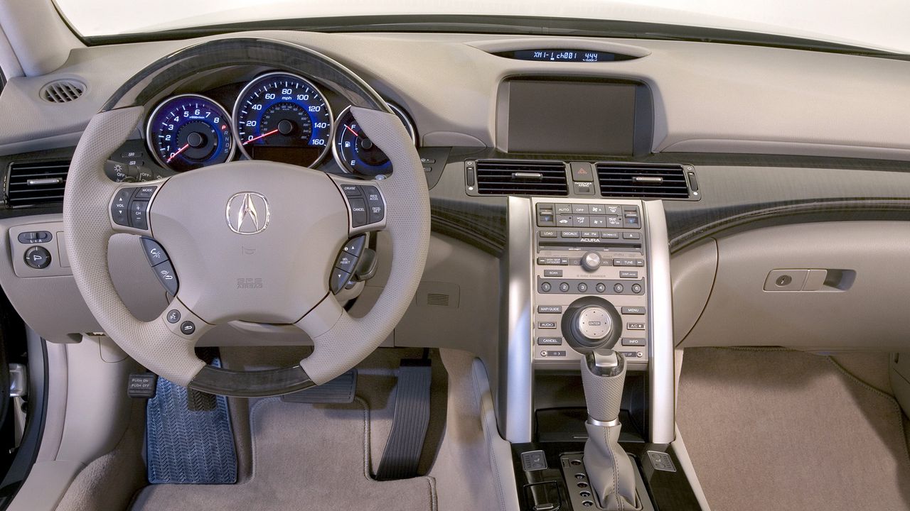 Wallpaper acura rl, interior, steering wheel, speedometer