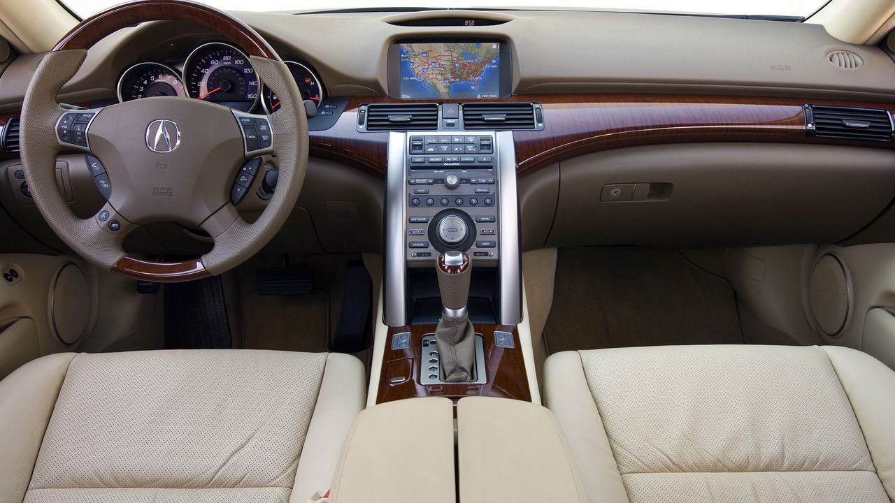 Wallpaper acura rl, interior, steering wheel, speedometer