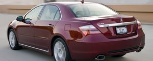 Preview wallpaper acura, rl, red, rear view, style, cars, speed, asphalt