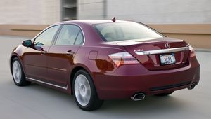 Preview wallpaper acura, rl, red, rear view, style, cars, speed, asphalt