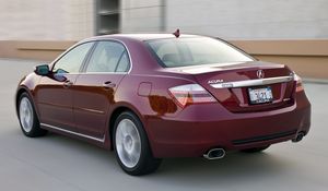 Preview wallpaper acura, rl, red, rear view, style, cars, speed, asphalt