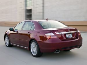 Preview wallpaper acura, rl, red, rear view, style, cars, speed, asphalt