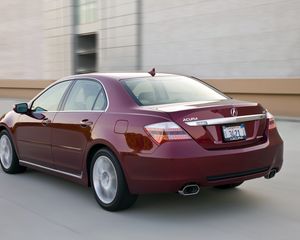 Preview wallpaper acura, rl, red, rear view, style, cars, speed, asphalt