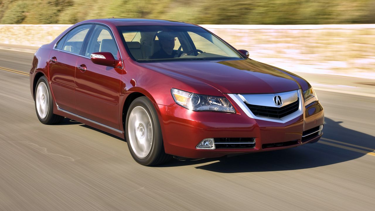 Wallpaper acura, rl, red, front view, cars, style, movement, speed, nature