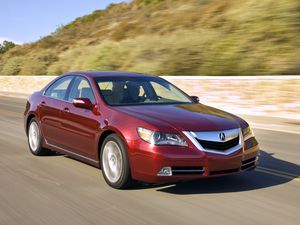 Preview wallpaper acura, rl, red, front view, cars, style, movement, speed, nature