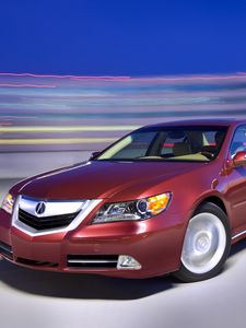 Preview wallpaper acura, rl, red, front view, cars, style, movement, speed, space